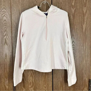 SO Women's 1/4 Zip Jacket XL Light Pink Long Sleeve Hood Heavyweight Workout Top